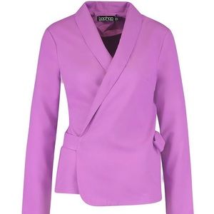 Boohoo Wrap Front Tie Jacket Blouse (BRAND NEW)